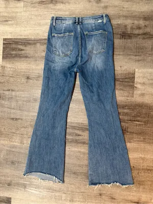 RISEN Urban Grace High Rise Frayed Hem Wide Leg jeans thumbnail 4