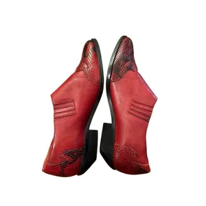 Arpeggios Women’s red leather snakeskin ankle booties Sz 6.5‎ thumbnail 12