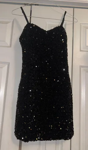 Black Sequin Mini Dress Size M thumbnail 1