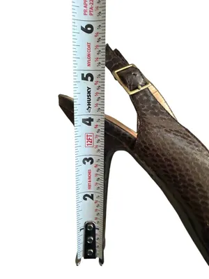JESSICA SIMPSON Brown Leather Slingback Heels Size 8 thumbnail 3