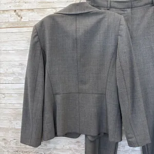 Antonio Melani Womens Pant Suit 2 Piece Gray 3 Button Raw Hem Trouser Topstitch thumbnail 3