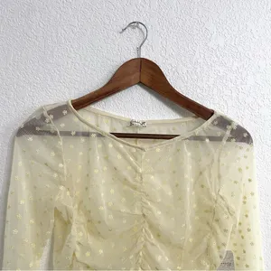NWOT Free People Womens Top Cream Most Likely Layering Long Sleeve Size Medium thumbnail 4