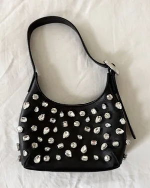 Madewell Black Mini Shoulder Bag with Crystal Studs thumbnail 1