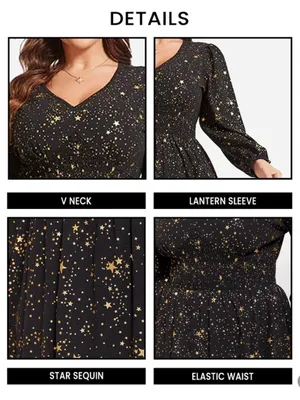 By The River NWOT Black & Gold Star Print Maxi Dress thumbnail 3