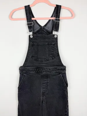Levi’s Premium Ribcage Wide Leg Cropped Overalls Washed Black Size 25 thumbnail 4