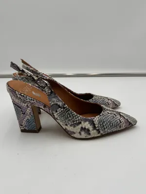 Sarto Sophie Snake Print Slingback Heels Womens US 6 Pointed Toe Leather thumbnail 4