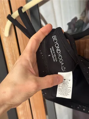 BEYOND YOGA Double Back Alloy Speckled sports Bra metallic workout criss cross thumbnail 3