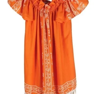 Show Me Your MuMu Orange White Woodstock Tassel Tunic Printed‎ Top Size Med thumbnail 6