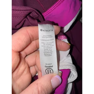 Athleta Colorblock Running Shorts Women‎ Medium Pink Purple Excellent Activewear thumbnail 4