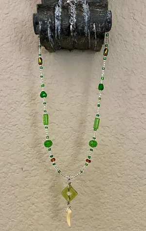 unique fairy nature boho funky vintage style quality Czech glass beads mix unisex necklace/chocker💚🍃🌀💙👼 thumbnail 6