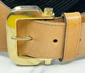 Vintage The Limited Stretch Belt Leather Trim Gold Hardware Medium (M) ✨ thumbnail 2