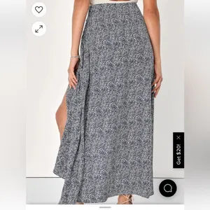 Lulu’s Tempest Navy Blue Print Wrap Maxi Skirt size XS thumbnail 3