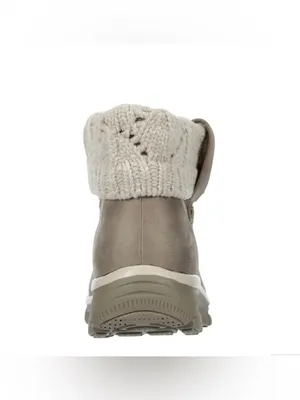 Skechers Women's Pale Taupe Knit-Cuff Ankle Boot Size 7.5 thumbnail 3