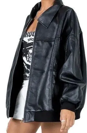 Princess Polly Oversized Leather Jacket thumbnail 2