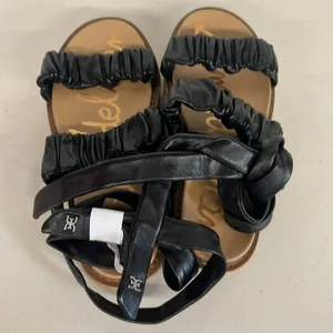 New Sam Edelman sz5.5 sandals black brown Kerin stretchy platform shoe thumbnail 3