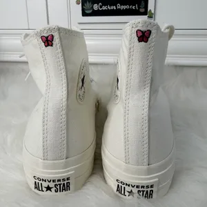 New Y2K Vibe Converse Platform High Tops With Butterfly Size 9 Womens thumbnail 3
