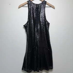 Free People Women Party Dress‎ Black Sequin Backless High Neck Mini Sparkly Glam thumbnail 8