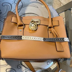 Michael Kors Tan Satchel with Gold Hardware. thumbnail 16