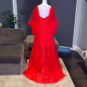 Women’s Red Prom Party Formal Dress With Corset Back and Leg Slit Size 10 NWOT thumbnail 6
