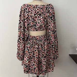 Free People Jael Printed Floral Mini Dress with Cutouts Size X-Small Small thumbnail 9