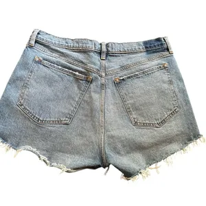 Abercrombie & Fitch High Rise Denim Mom Short 32/14 Curve Love Distressed Blue thumbnail 4