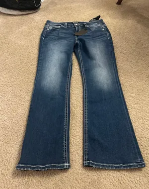 E309 lotus by miss me mid-rise boot size 34/18 l32 jeans thumbnail 1