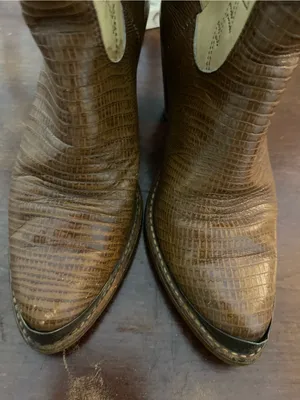 Vintage Zodiac Women’s Brown & Cream Western Cowboy Boots w/ Heel 👢🤠 thumbnail 5