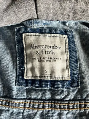 Y2K Abercrombie & Fitch Women's Hooded Jean Trucker Jacket Size S thumbnail 6