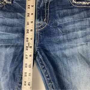 Miss Me size 31 mid rise easy boot jeans embroidered cowgirl western rodeo blue thumbnail 14