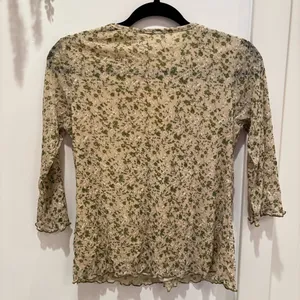 Euro Micromesh Women's Babydoll Dainty Floral Cream Lace Top Lettuce Trim Size M thumbnail 7
