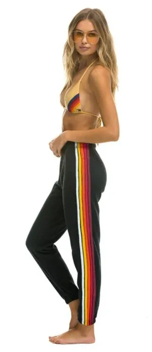 AVIATOR NATION Stripe Sweatpants in Charcoal Size Small thumbnail 1