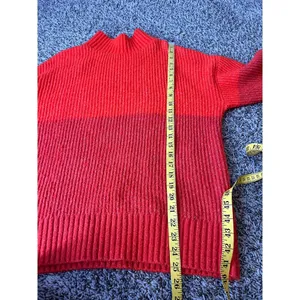 Z Supply Red Color Block Mock Neck Sweater Womens Sz M Cozy Chunky Knit thumbnail 6