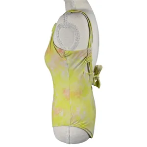 Aerie One Piece Swimsuit Womens Small Yellow Tie Dye Open Back Full Coverage thumbnail 6