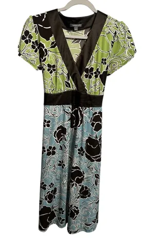 Y2K Dress Apt. 9 Womens Small Babydoll Stretch Faux Wrap Flowy CottageCore Fairy thumbnail 1