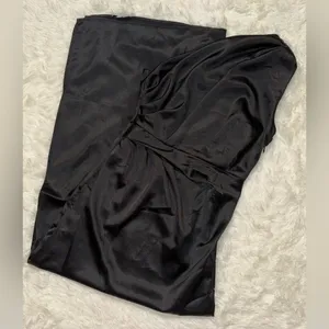 PETAL & PUP NADIA One-Shoulder Satin Maxi Dress Black 8 NWOT thumbnail 8