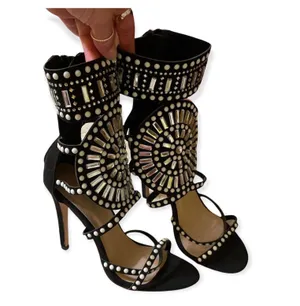 Public Desire Black And White Sequin Heels thumbnail 2