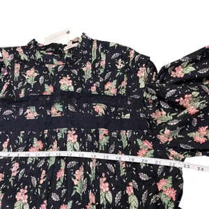 Pilcro Anthropologie NWT Large Long‎ Sleeve Mock Neck Swing Mini Dress Floral thumbnail 10