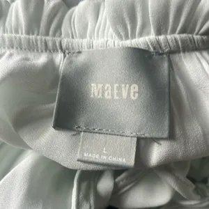 Anthropologie Maeve Liesel Cold Shoulder Top Large Light Mint Green thumbnail 5