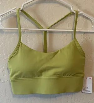 Lululemon Flow Y Nulu Longline Bra, B/C Cup. Size 4 NWT WSBI (Wasabi) thumbnail 1