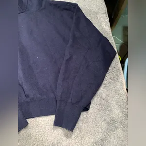 Maeve Anthropologie knit Navy Blue hooded sweater thumbnail 3