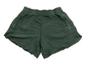 Aerie‎ Fleece Lounge Shorts Women XS Green Raw Hem Pockets Athleisure Comfy thumbnail 1
