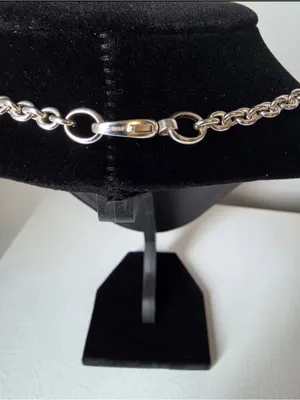 Authentic GUCCI Made In Italy 925 Sterling Silver Double Logo Necklace with Box thumbnail 3