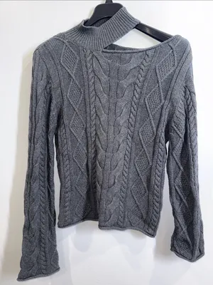 RtA Zane asymmetrical cable knit sweater size small thumbnail 3