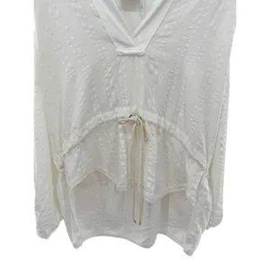 Out From Under Peyton Linen Popover Top White Size XS‎ Oversized Hooded Lounge thumbnail 4