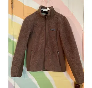 Patagonia Women’s Synchilla Fleece Jacket Brown Sherpa Full Zip Size M Vintage thumbnail 1