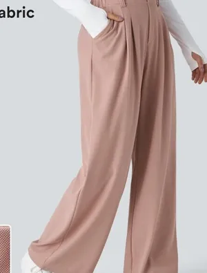 Halara Flex™ High Waisted Plicated Side Pocket Wide Leg Waffle Work Pants 3 thumbnail 1