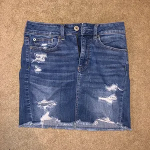 American Eagle Distressed Denim Skirt thumbnail 1