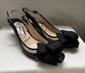 J.‎ Renee Black Patent Pointed Toe Sing Back Garbi Dress Pumps Heels Size 8.5 thumbnail 1