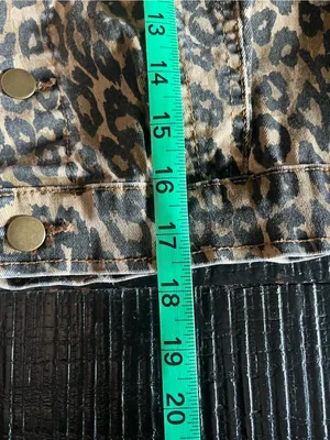 Vintage Havana Leopard Animal Print Stretch Cropped Button Front Jacket Size L thumbnail 8