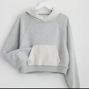 Aerie Luxe Inside Out Cropped Hoodie in Combo Grey Size S thumbnail 1